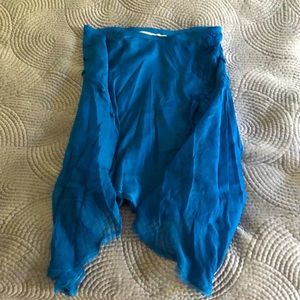Max studio blue silk skirt size M